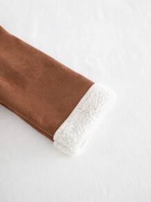 Cozy Pixies Baby Girl Casual Hooded Thicken Fleece Jacket With Ear Design - Khaki - View 5