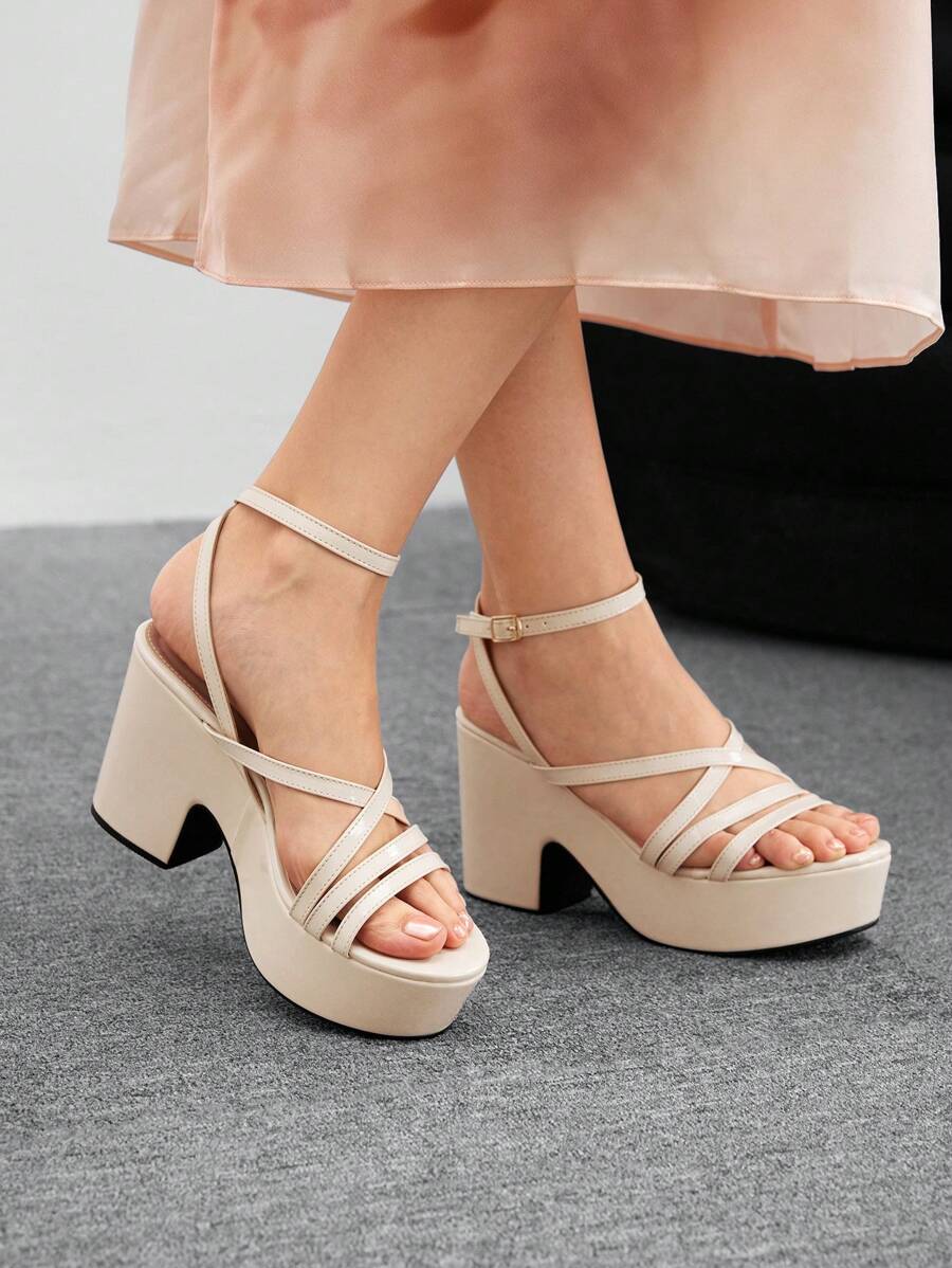 CUCCOO SZL Woman Shoes Rhinestone Detail Bow Decor Point Toe Chunky Beige High-Heeled Pumps For Summer Graduation Heels Prom Heels Vacation Shoes Summer Elegant Heels Spring Shoes Spring Break Easter