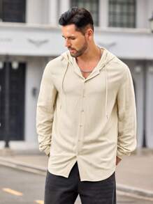 Manfinity VCAY Camicia con cappuccio casual slim fit da uomo, adatta per l'autunno