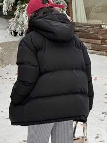 Dazy Kids Tween Girl Solid Color Jacket For Autumn - Black - View 2