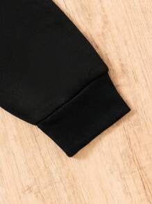 1pc Black Oversized Tween Boy Casual Ghost Colorful Graphic Print Thermal Lined Round Neck Drop Shoulder Long Sleeve Sweatshirt Clothes, Suitable For Halloween, Fall/Winter