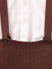 Baby Jungen Strick Hosen, warm & bequem, geeignet für Herbst/Winter Saison, Overall Design, stilvoll & lässig für Zuhause, Alltagstragen & Unterwegs - Braun - Übersicht 5
