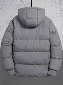 Manfinity Homme Men's Hooded Zipper Quilted Jacket