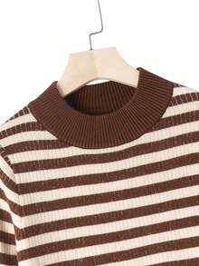 Chiquease Crew Neck Slim Striped Long Sleeve Warm Women Sweater, Knit Pullover Fall Winter - Multicolor - View 8