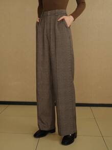 MOTF STUDIO GLEN PLAID TAILORED SUIT PANTS - Coffee Brown - View 7