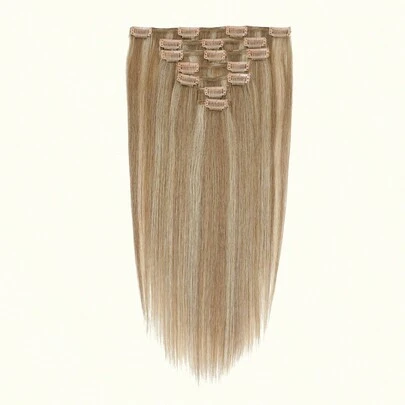7Pcs Straight Clip In Hair Extensions 14-20" Double Weft Hair Extensions Clip In Human Hair Clip Ins Hair Extensions