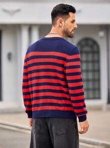 Manfinity VCAY 男式宽松圆领落肩针织毛衣 - 彩色 - 查看 3