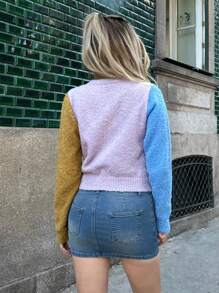 Forever 21 Fall Women Sweaters Cardigan, 70s Winter Colorblock Cardigan Fall - Multicolor - View 7
