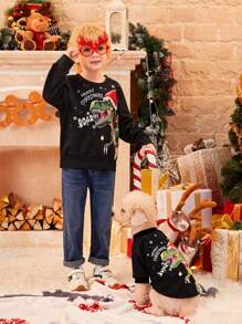 PETSIN Fashionable Christmas Dinosaur Print Pet T-Shirt - Multicolor - View 4