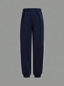 SHEIN 青少年男孩篮球连帽运动衫和裤子两件套