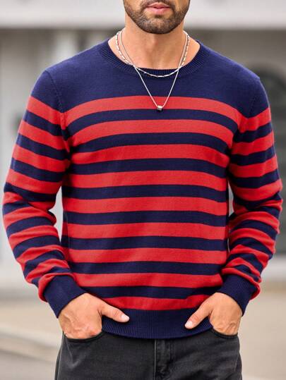 Manfinity VCAY 男式宽松圆领落肩针织毛衣