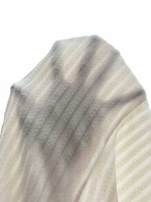 SHEIN MOD 女款波浪袖褶皺t恤 - 杏色 - 查看 5