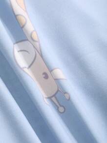 DAZY Cute Giraffe Pattern Bodycon Pajamas Set - Blue - View 9