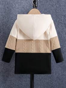 SHEIN 小男孩可爱恐龙图案保暖内衬连帽夹克，一件温暖舒适的夹克，适合 4-7 岁男孩在秋季、春季和冬季穿着。这款夹克不仅适合上学，也适合居家穿着。