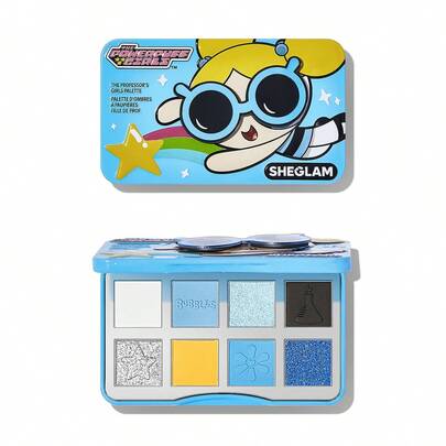 The Powerpuff Girls X SHEGLAM 教女孩眼影盤-歡樂與歡笑 閃亮霧面眼影盤 藍色 均勻著色 順滑易暈染眼影 品牌 美容 化妝 化妝品 適合女性與女孩 完美搭配夏季春季 Y2K 時尚 流行 生日 母親節禮物 假期 派對準備就緒 最佳顏色