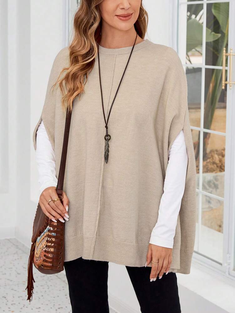 Women's Solid Color Loose Fit Short Sleeve Sweater
