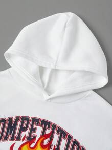 SHEIN 青少年男孩篮球连帽运动衫和裤子两件套