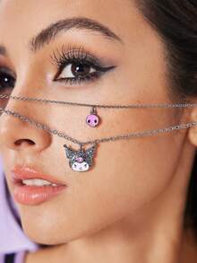 HELLO KITTY AND FRIENDS | SHEIN 秋季人物吊坠多层动漫项链 - 彩色 - 查看 5