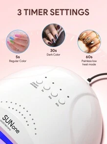 Teckwe LED Gel Nail Lamp,Smart Sensor UV Light Nail Phototherapy Machine,Professional Manicure Lamp,Quick-Drying & Fast Curing,4 Timing Functions & 30 LED Light Source Lamp Beads For Gel Polish Curing Salon Use & Home DIY Nail Art - White - View 2
