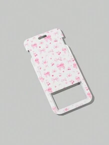 ROMWE Kawaii 1pc Adorable Bow Tie Slide Cover Card Holder Halter Badge Protector Case, Back To School Valentines - Multicolor - View 4