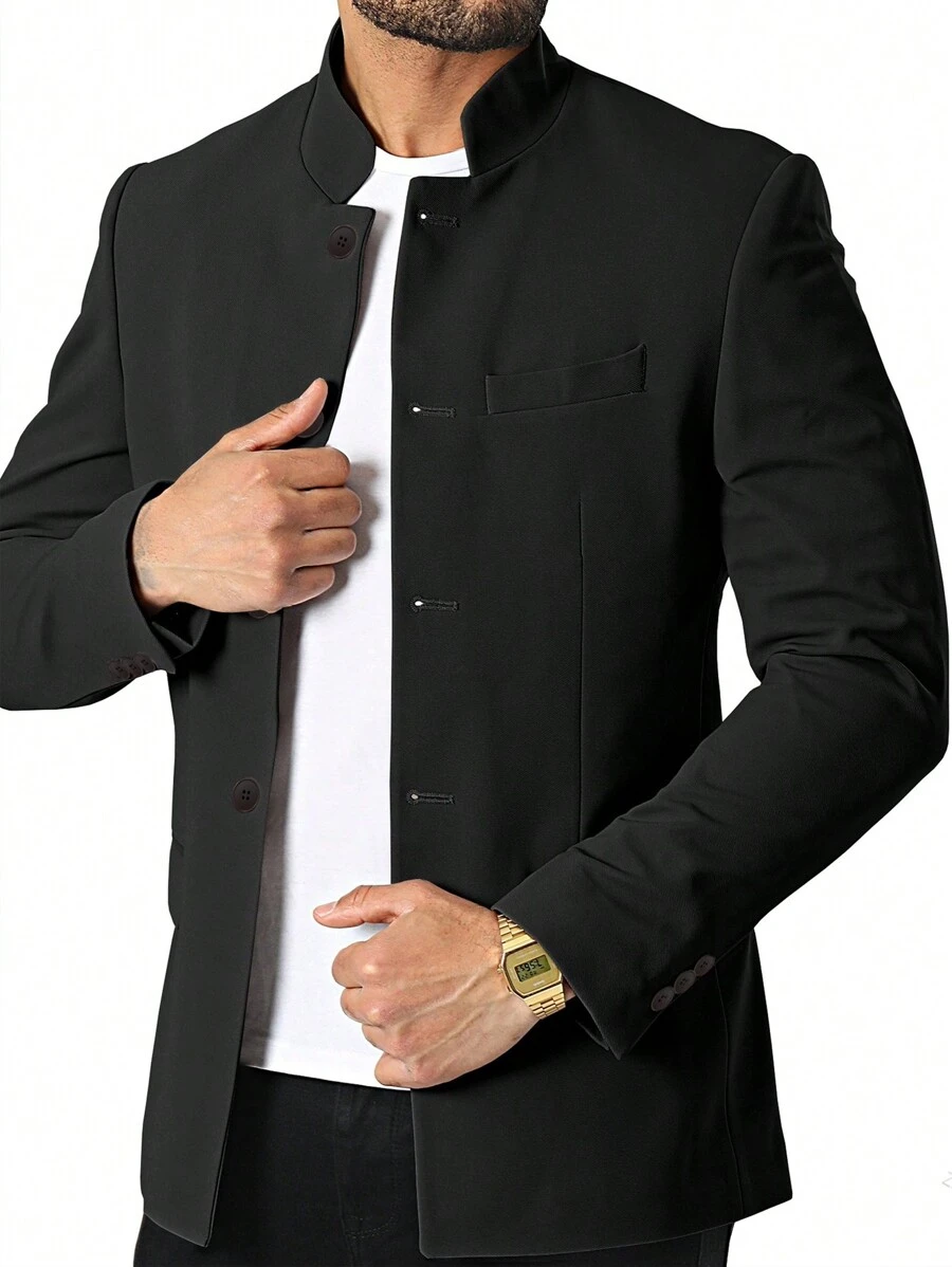 Manfinity Mode Plus Size Men's Chinese Style Suit Jacket