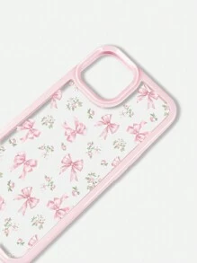 ROMWE Kawaii 1 chiếc nơ hồng tương thích với tương thích với 11 12 13 14 15 Pro Max Ốp lưng điện thoại - Hồng - Xem 2