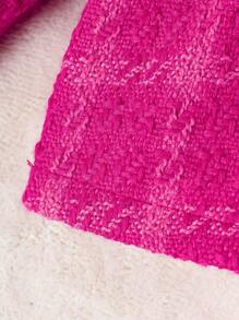 SHEIN Bộ đồ 2 món cho bé gái, gồm áo tay dài và quần dài có nơ trang trí, lót giữ nhiệt. - Màu Hồng Tươi - Xem 3