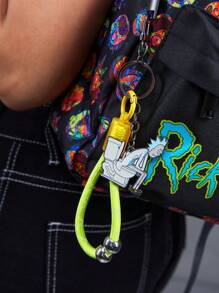 Rick and Morty X SHEIN Cartoon Pattern Keychain Bag Charm, Wristband - Multicolor - View 2