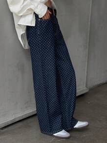 DAZY 女士圆点印花牛仔裤