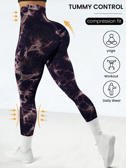 Seamless Tie Dye Sports Leggings