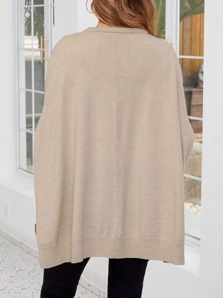 Women's Solid Color Loose Fit Short Sleeve Sweater