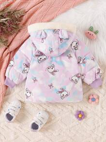 女宝宝可爱时尚连帽棉衣秋冬季保暖 - 彩色 - 查看 2