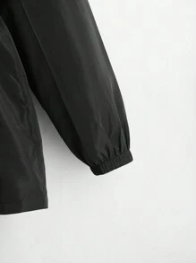 SHEIN Dziewczęca kurtka wiatrówka z kapturem w luźnym kroju, w jednolitym kolorze, z długim rękawem i ściągaczem w pasie