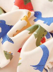 Cozy Pixies 男婴 2 件套卡通恐龙针织柔软圆领运动衫和慢跑裤套装 - 綠色 - 查看 5