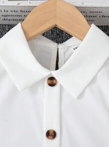 SHEIN 3pcs/Set Young Girl Minimalist Long Sleeve Shirt, Diamond Plaid Vest And Pleated Skirt School Style Outfit