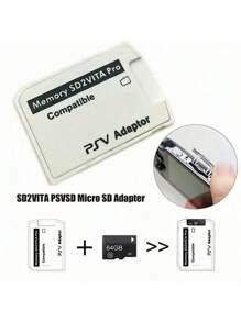 AOLION 适用于PS Vita的6.0版本TF卡适配器，SD 2VITA游戏卡槽，适用于PSV 1000/2000，兼容3.65系统，支持Micro SD卡存储 - 白色 - 查看 5