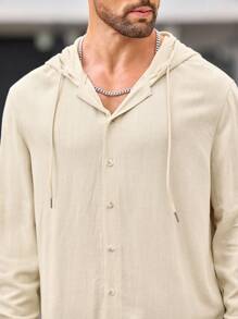 Manfinity VCAY Camicia con cappuccio casual slim fit da uomo, adatta per l'autunno