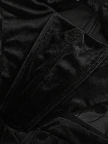 L'Amorae Vestito lungo in velluto e tulle a fiori, corpetto - nero - Visualizzare 8