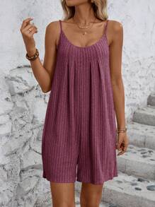 SHEIN LUNE Khaki Casual Romper For Women, Suitable For Sports, Concerts Or Daily Wear, Summer