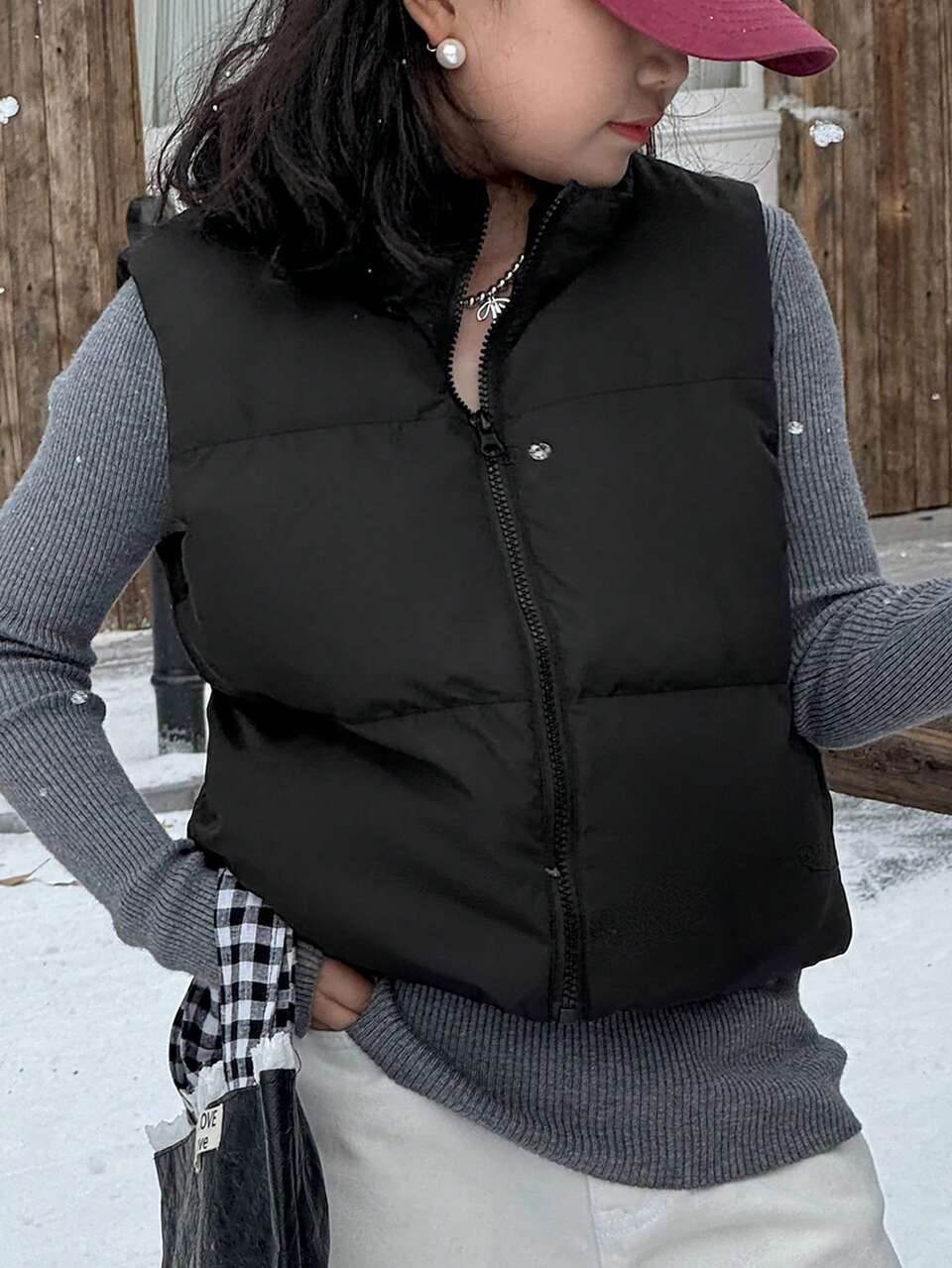 Tween Girls' Solid Color Padded Coat, Tween Girl Fall Clothes Vest