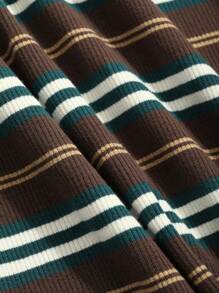 DAZY Casual Striped Collar Loungewear Dress