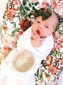 Circular Letter Pattern Wooden Decor Photography Props For Newborns - Pink - View 5