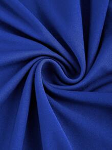 SHEIN Unity Plain Square Neck Fishtail Hem Sleeveless Dress Maxi Women Outfit - Royal Blue - View 3