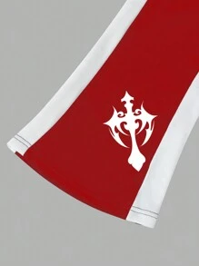 Manfinity Roghcode Men's Simple Printed Round Neck Short Sleeve T-Shirt And Pants Set - Multicolor - View 4