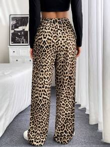 Chiquease Women Leopard Print Simple Daily Pants Fall Cloth For Women - Multicolor - View 2