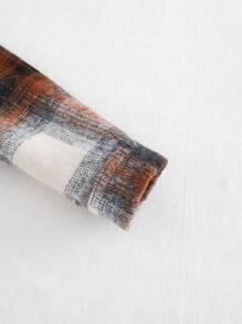 Cozy Pixies 3 件装男婴纯色针织柔软圆领长袖 T 恤、格子连帽夹克和卷边裤秋冬服装套装，适合圣诞节 - 深灰色 - 查看 9