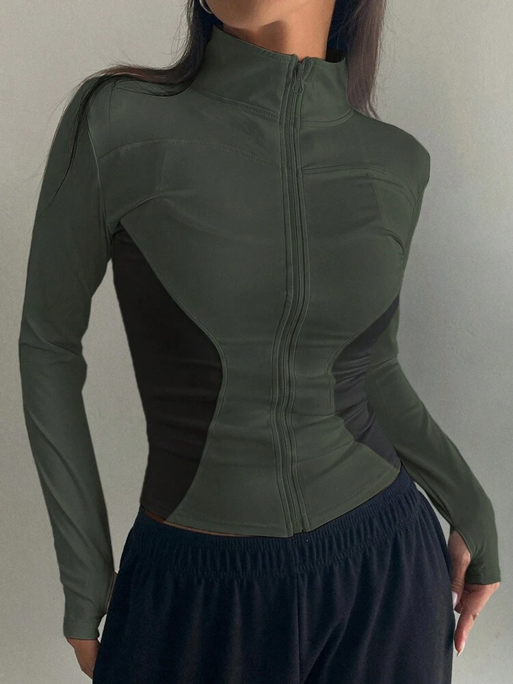 Women's Color Block Zip-Up Jacket