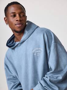 Manfinity VCAY Men's Embroidered Loose Knitted Sweatshirt Set - Baby Blue - View 4