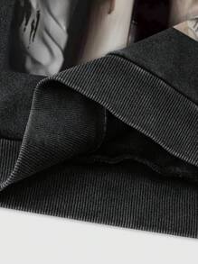 ROMWE MEN Street Life Sudadera con capucha de manga larga con estampado de figura para hombres