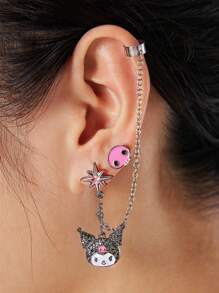 HELLO KITTY AND FRIENDS | SHEIN 2 对  设计耳环套装 - 彩色 - 查看 2